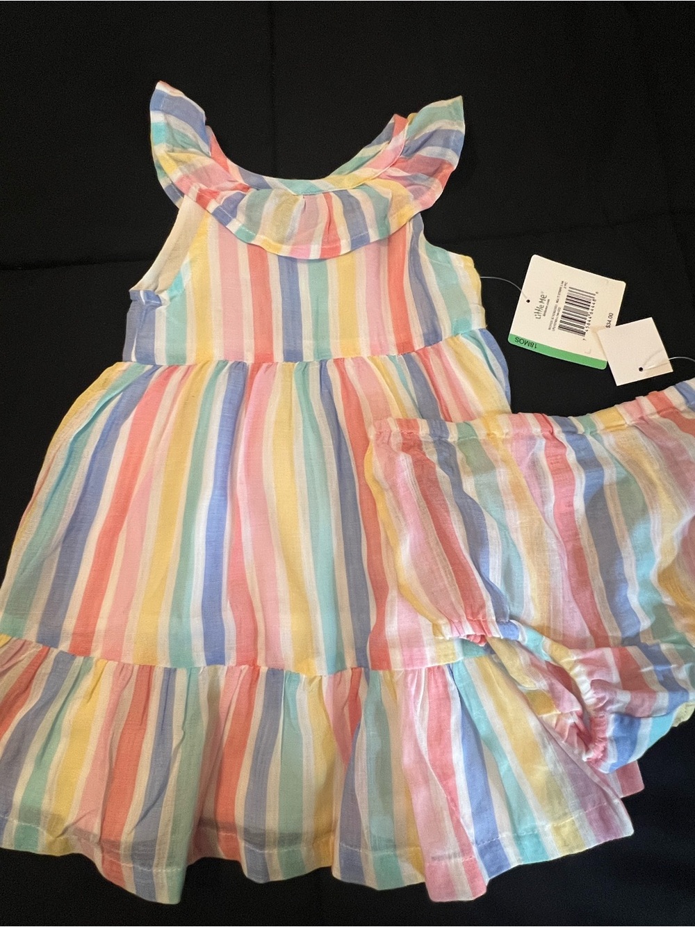 Bundle (2) Toddler Girls Striped Sundresses, Both with Matching Panties - Picture 4 of 16